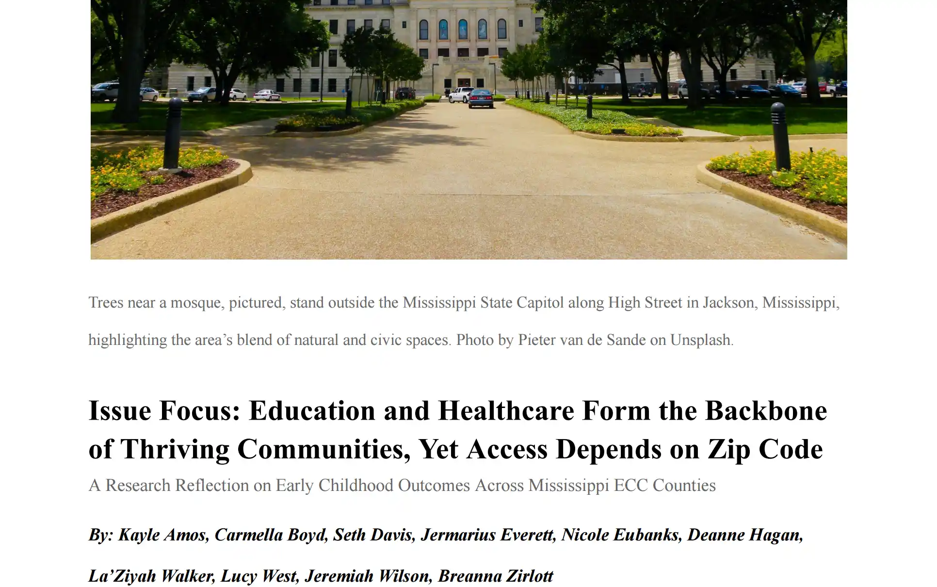 Early Childhood Outcomes in Mississippi screenshot